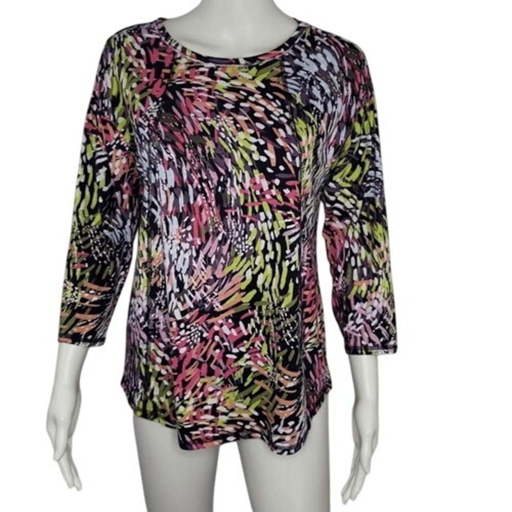Westbound‎ Swirl Print 3/4 Sleeve Top